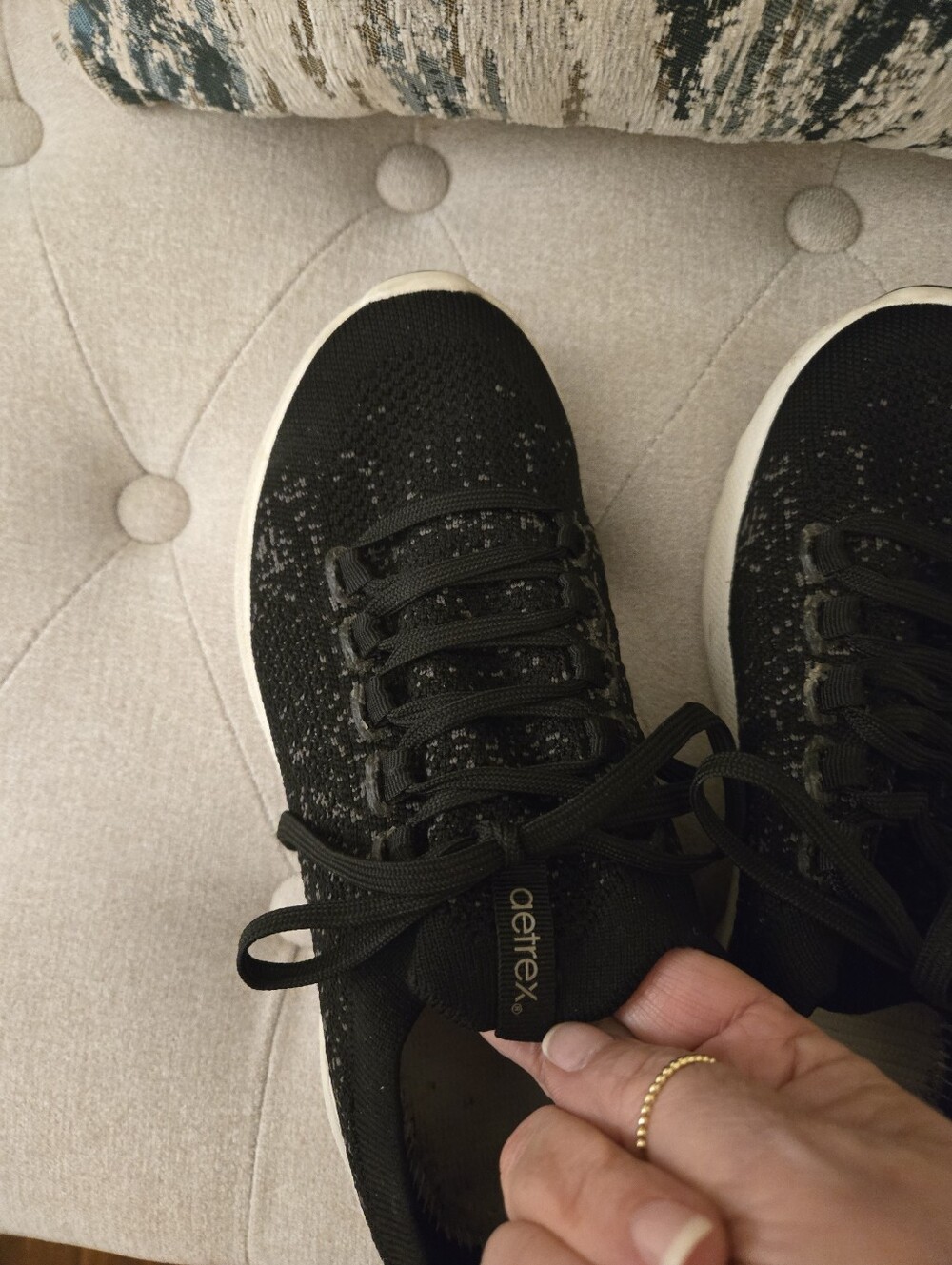 Aetrex Black Knit Women's Sneaker with White Sole